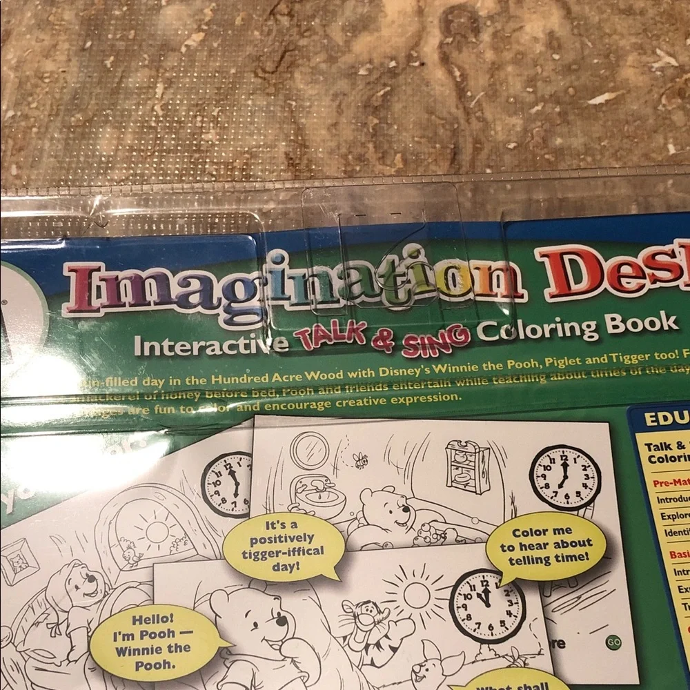 🆕Imagination Desk Interactive Talk & Sing Coloring Book with Pooh - Blue/Yellow